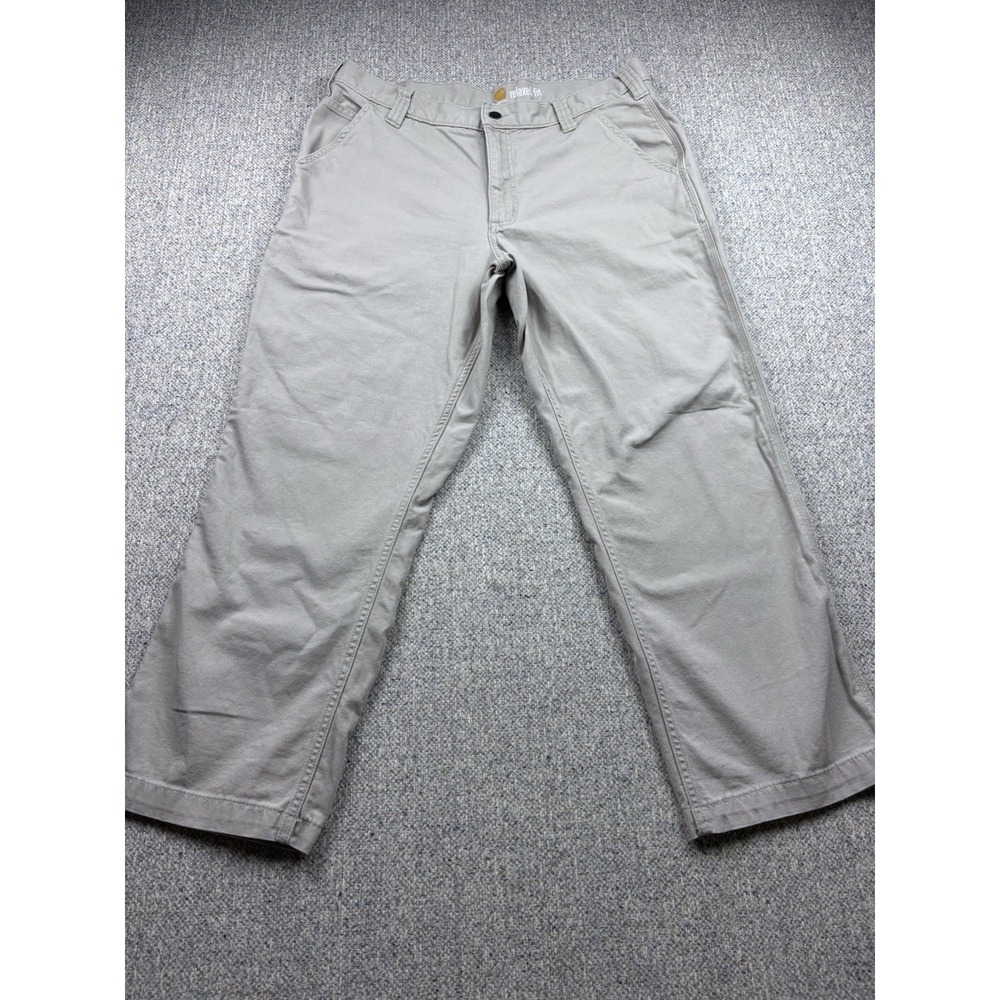 Carhartt Mens Relaxed Fit Rigby Dungaree Work Pants Khaki 36x32